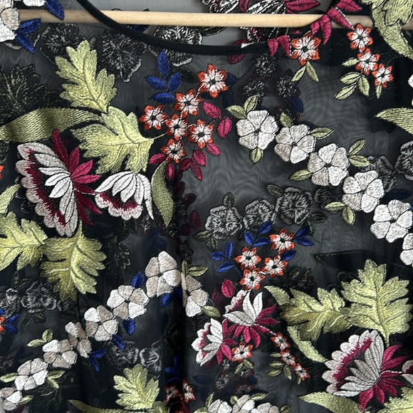 Sheer mini dress with embroidered flowers - Picture 5 of 5